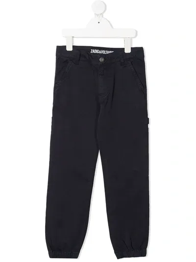 Zadig & Voltaire Kids' Slim-cut Trousers In Blue