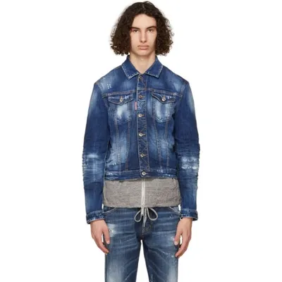 Dsquared2 Denim Medium 2 Wash Dan Jacket In Blue