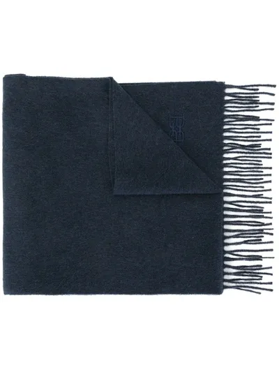 Bally Cashmere-wool Knit Scarf In Blue