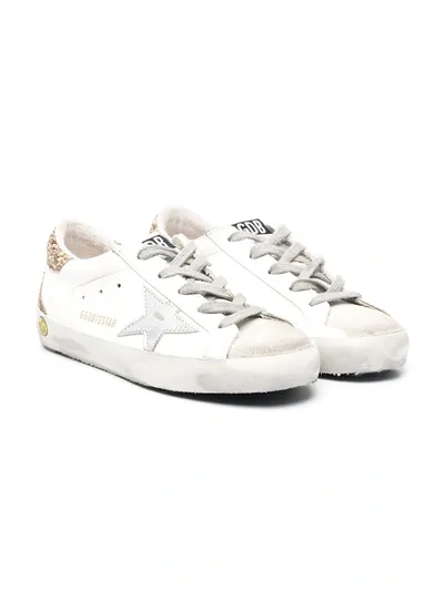 Golden Goose Kids' Superstar Glitter-heel Sneakers In White