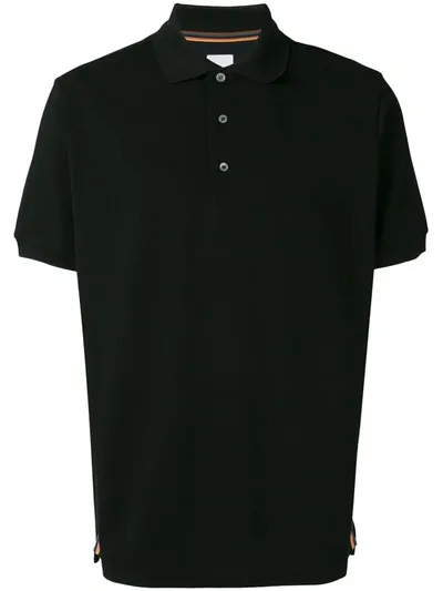 Paul Smith Side-stripe Polo Top In Black