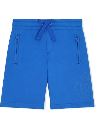 Dolce & Gabbana Kids' Drawstring Track Shorts In Blue