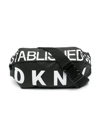 Dkny Kids' Logo-print Belt Bag In Black