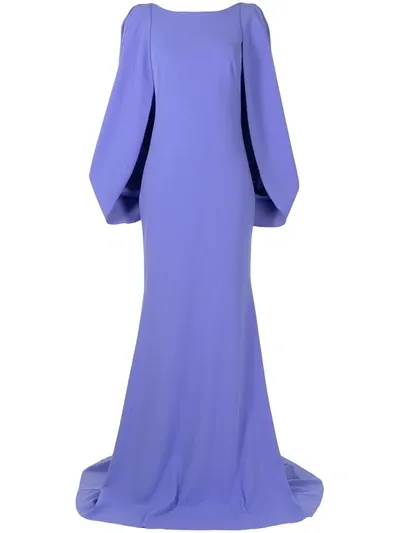 Tadashi Shoji Kairi Capelet Gown In Purple