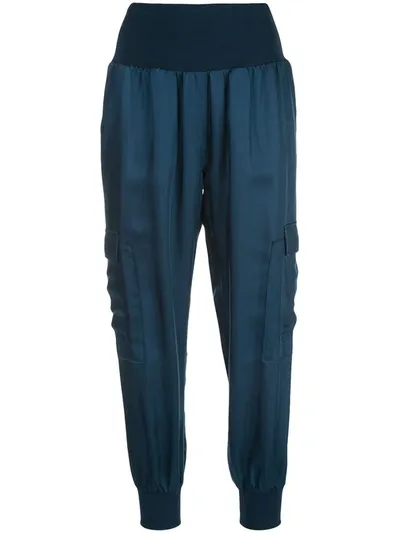 Cinq À Sept Giles Satin Trousers In Blue