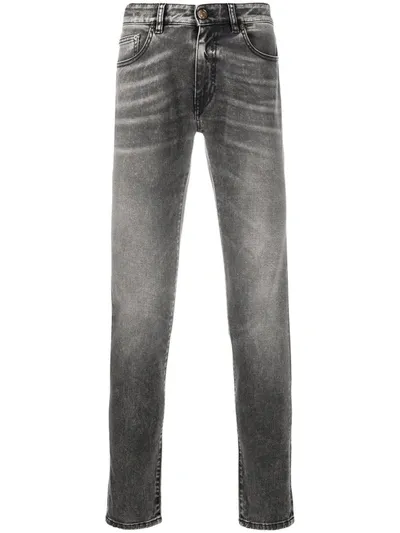 Pt05 Faded Slim-fit Jeans In Grey