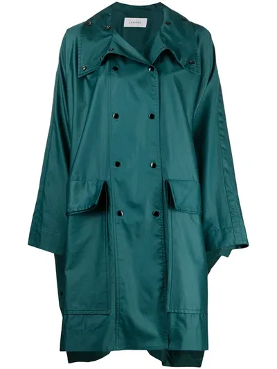 Lemaire Oversized Double-breasted Raincoat In Green