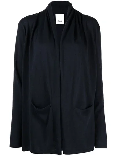 Allude Shawl Longsleeved Cardigan In Blue