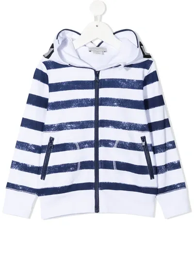 Stella Mccartney Kids' Pirate-print Striped Hoodie In White