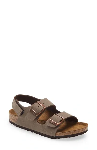 Birkenstock Kids' Milano Hl Faux Leather Sandals In Brown