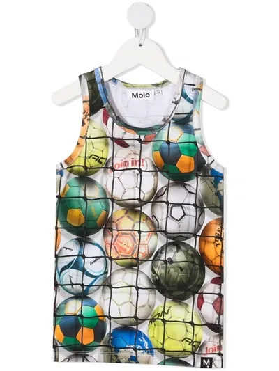 Molo Kids' Jim Graphic-print Sleeveless T-shirt In Green