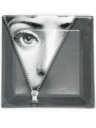 Fornasetti Lina Cavalieri-print Ceramic Ashtray In Black