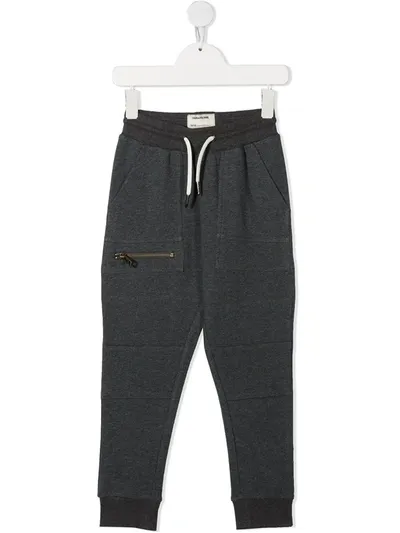 Zadig & Voltaire Kids' Logo-patch Drawstring Track Pants In Grey