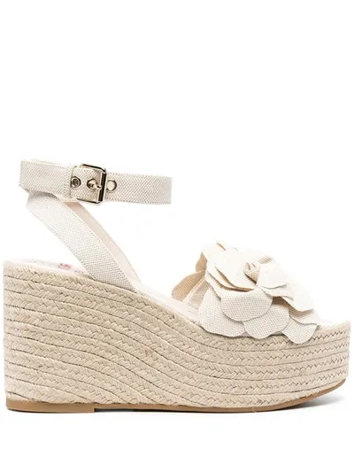 Valentino Garavani Atelier 03 Rose Edition Canvas Wedge Espadrilles In Neutrals