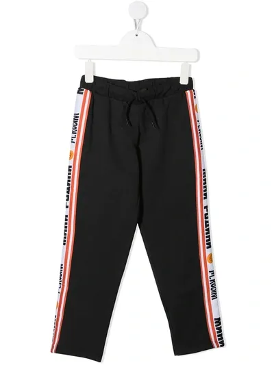 Mini Rodini Moscow Logo-stripe Track Pants In Black