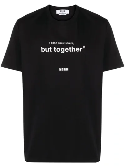 Msgm Text-print T-shirt In Black