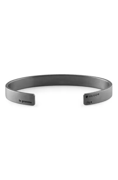 Le Gramme Bracelet Ribbon Le 21g Silver Black 925 Slick Brushed In Black_silver