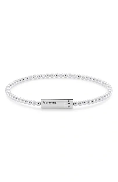 Le Gramme 11g Sterling Silver Beaded Bracelet