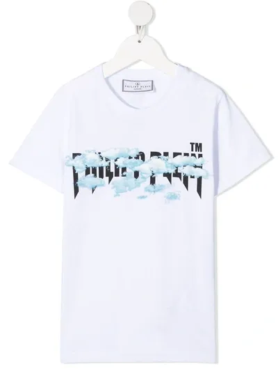 Philipp Plein Kids' Graphic-print Logo T-shirt In White