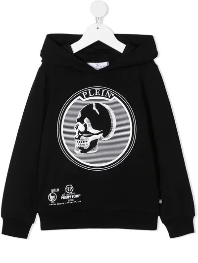 Philipp Plein Kids' Skull-print Hoodie In Black