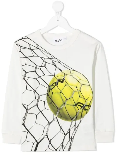 Molo Kids' Rez Long-sleeved T-shirt In White