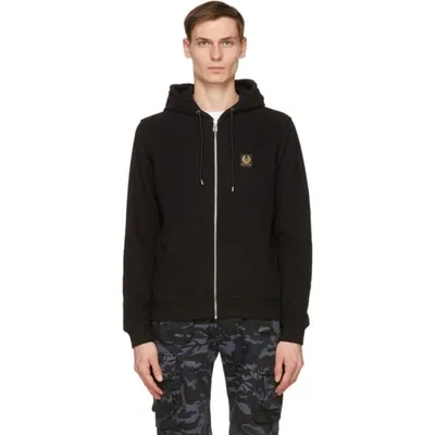 Belstaff Black French Terry Zip Hoodie