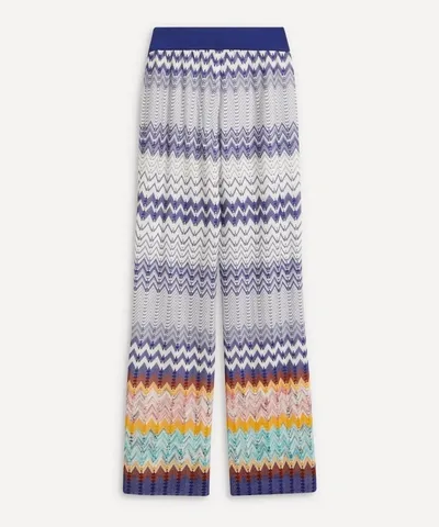 Missoni Crochet-knit Straight-leg Pants In Neutral