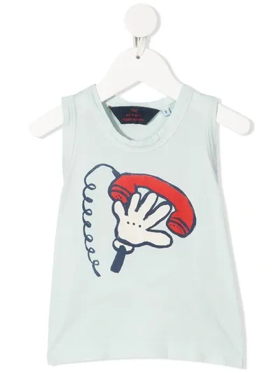 The Animals Observatory Kids' Graphic Print Vest Top In Blue