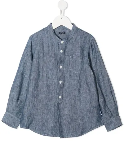 Il Gufo Kids' Button Placket Shirt In Blue