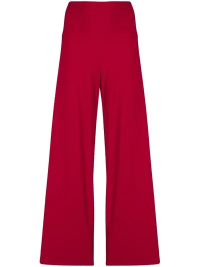 Norma Kamali Wide-leg Flared Trousers In Red