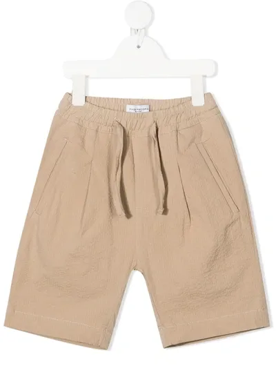 Paolo Pecora Teen Shorts With Drawstring In Neutrals