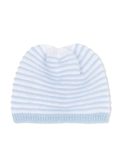 Siola Babies' Knitted Striped Cap In Blue