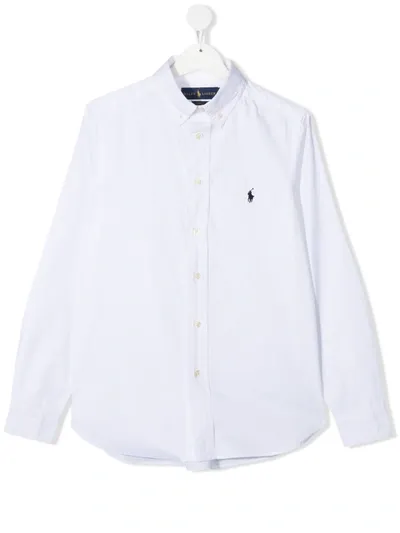 Ralph Lauren Kids' Logo Embroidered Shirt In White