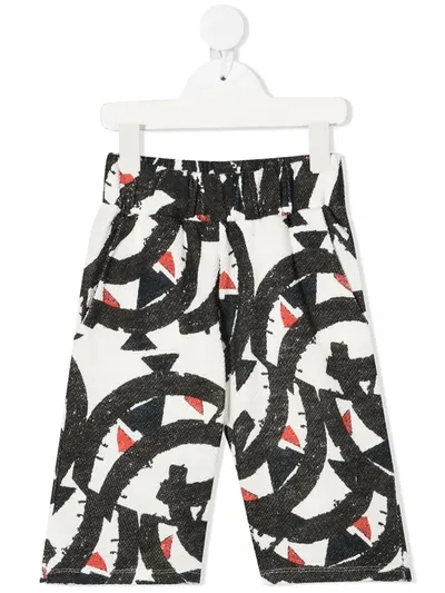 Wolf & Rita Kids' Graphic Print Organic Cotton Shorts In White