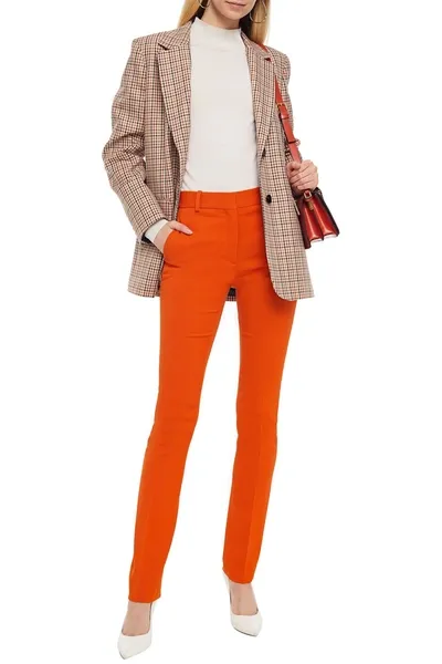 Victoria Beckham Wool-twill Slim-leg Pants In Orange