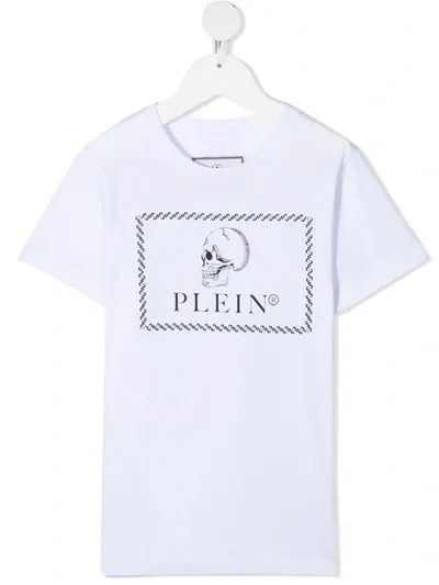 Philipp Plein Kids' Skull-print T-shirt In White