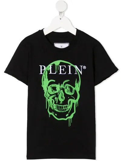 Philipp Plein Kids' Skull-print T-shirt In Nero