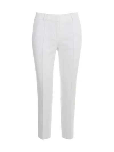 Michael Michael Kors Cotton Slim Trousers In White