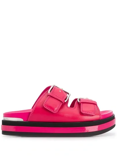 Alexander Mcqueen Buckled Platform Sandals In Pink