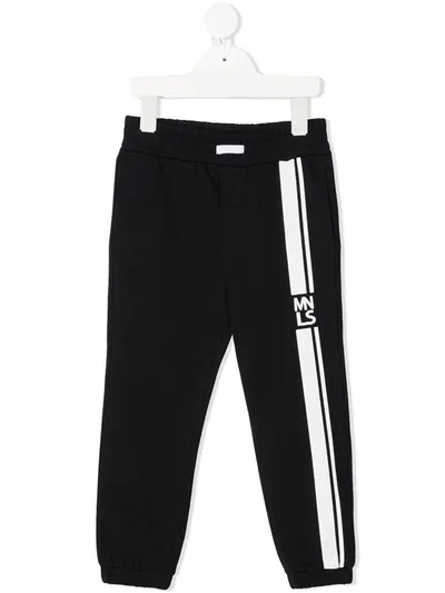 Monnalisa Kids' Striped Logo Trackpants In Blue