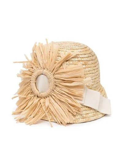 Mi Mi Sol Kids' Appliqué Sun Hat In Neutrals