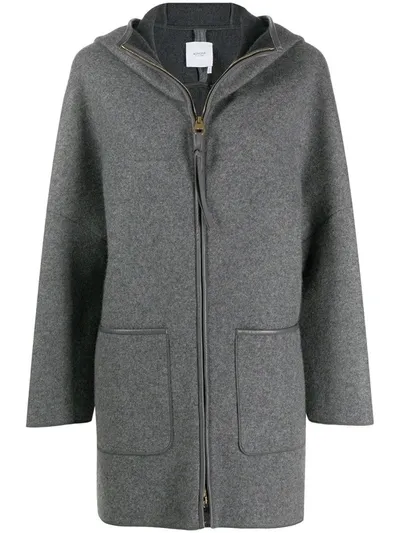 Agnona Oversized Hooded Jacket In Grey