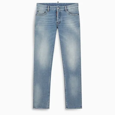 Dsquared2 Slim Jeans With Faded Denim Effect In Light Blue