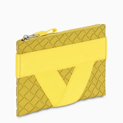 Bottega Veneta Yellow Rubber Small Document Holder