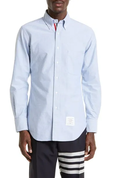 Thom Browne Blue Oxford 4-bar Classic Shirt In Light Blue