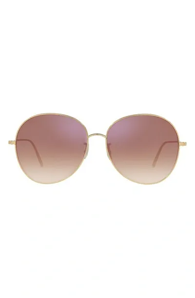 Oliver Peoples Ysela Oversized Round Metal Sunglasses, Pink In Rose Gold