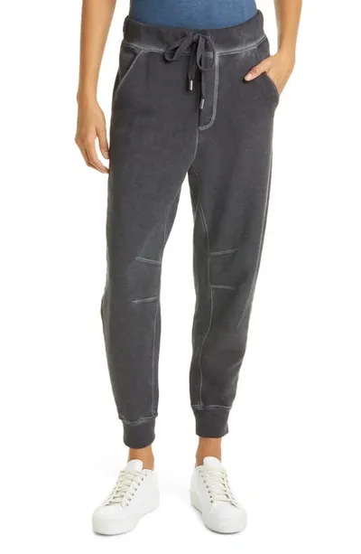 Veronica Beard Preslee French Pima Cotton-terry Track Pants In Charcoal