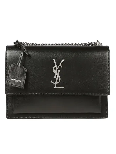 Saint Laurent Sunset Medium Shoulder Bag In Black