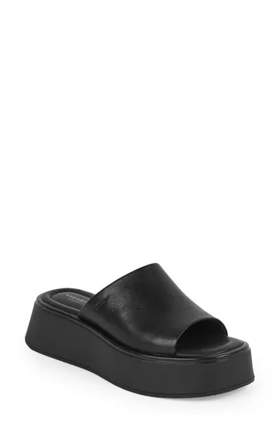 Vagabond Shoemakers Courtney Flatform Slide Sandal In Black