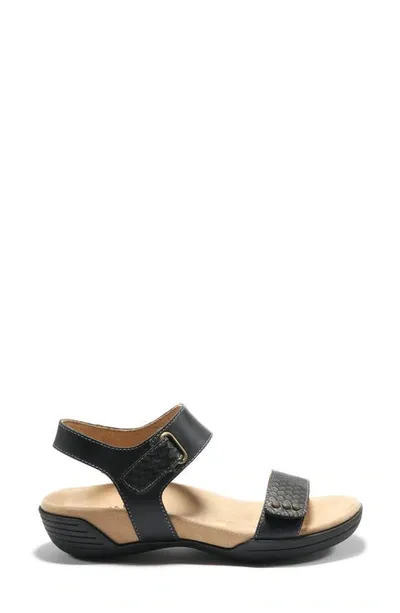 Halsa Footwear Dominica Sandal In Black Leather